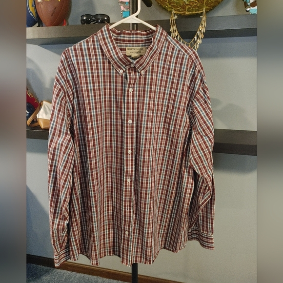 Men's Duluth Brown and White Casual Button Down Shirt, Size 2XL - Picture 1 of 4